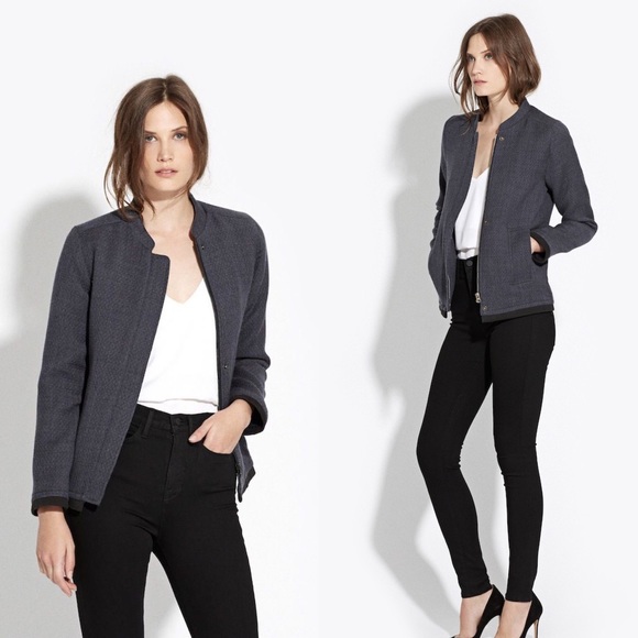 Ayr Jackets & Blazers - Ayr The Quilted Bomber Jacket Slate Grey